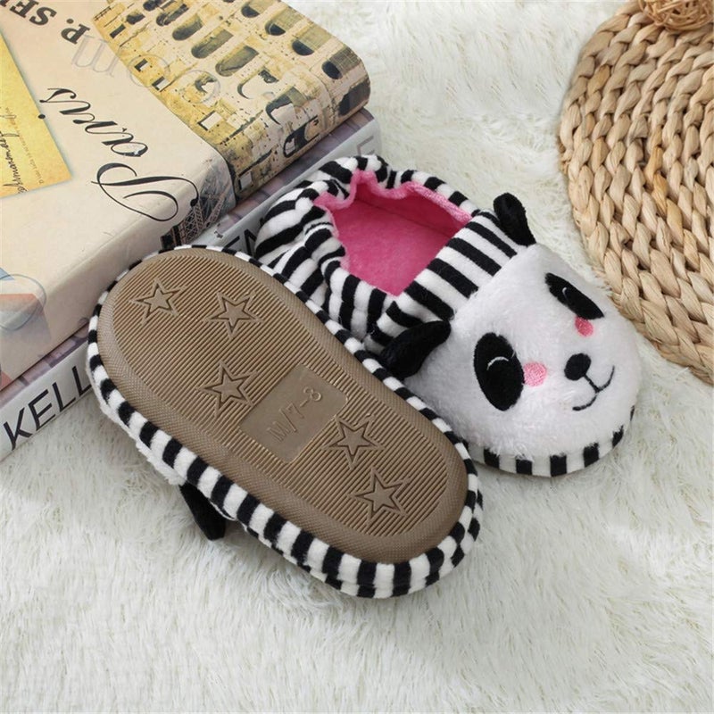 Csfry Toddler Girls' Cute House Slippers Cartoon Warm Home Shoes, Panda, 11-12 Little Kid - Image 3